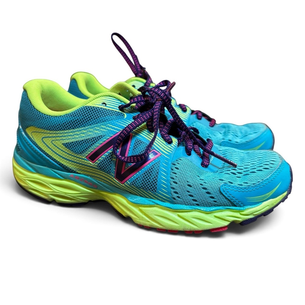 New Balance 680v4 W680CM4 Women's Running Shoes Blue Lime Wide 7.5 B